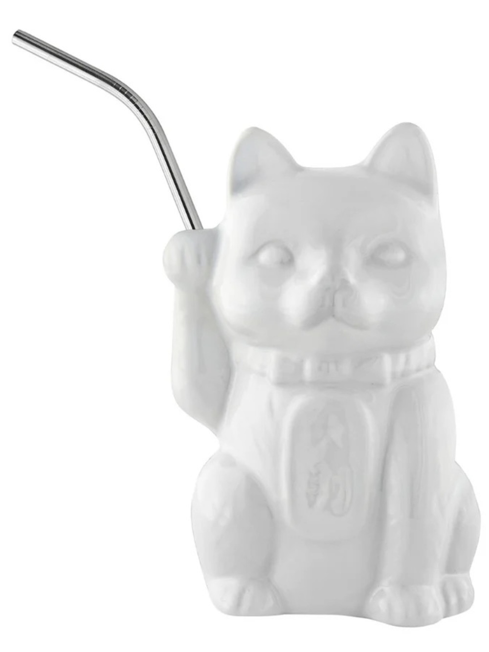 White Lucky Cat Neko Cat Tiki Mug